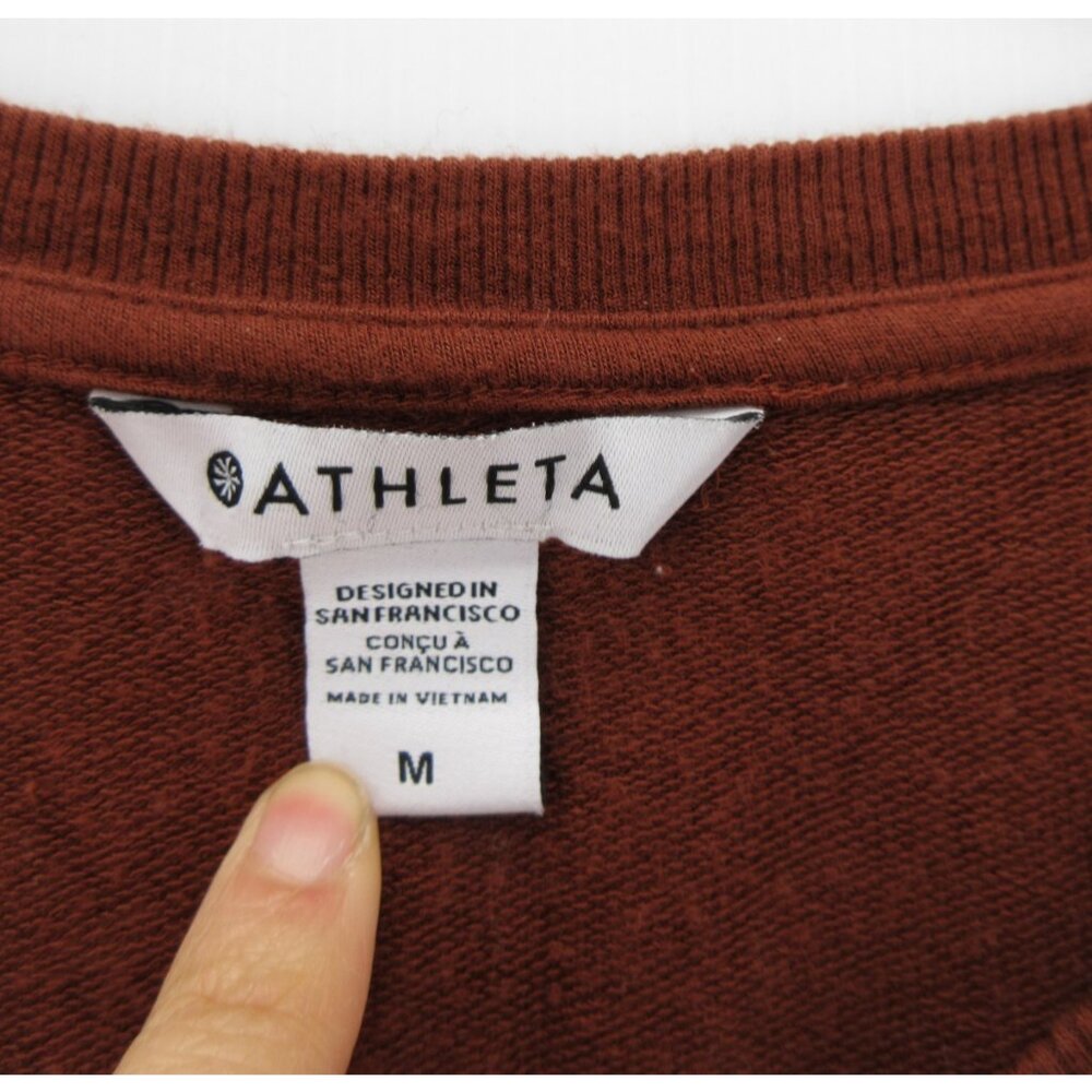 Athleta Sweater Medium Pullover Stretch Minimalis… - image 8